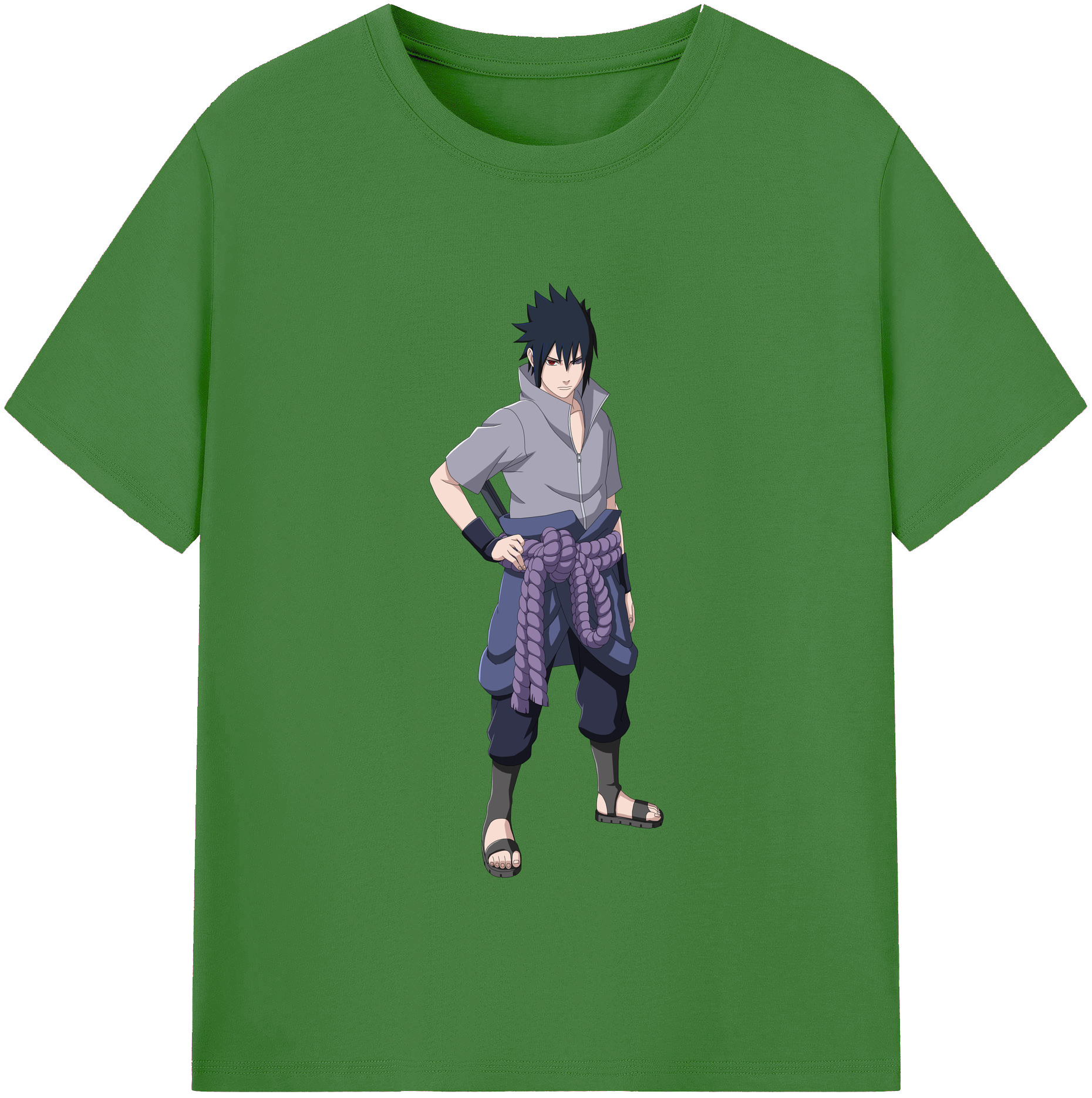 （画像用） NARUTO -ナルト- うちは サスケ Uchiha Sasuke レディースカジュアルプリントTシャツ（綿100％）